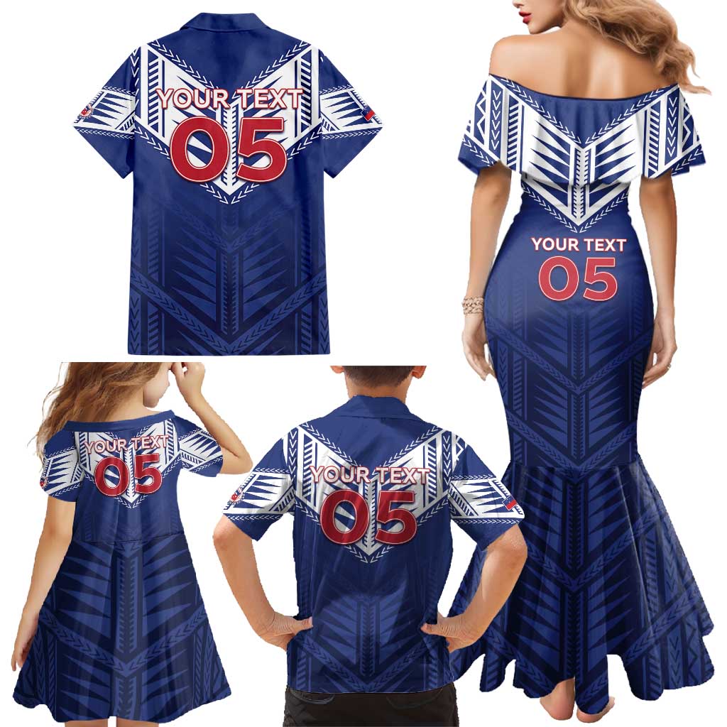 Super Toa Samoa Rugby Custom Family Matching Mermaid Dress and Hawaiian Shirt Warrior Spirit LT05 - Polynesian Pride
