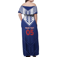 Super Toa Samoa Rugby Custom Family Matching Off Shoulder Maxi Dress and Hawaiian Shirt Warrior Spirit LT05 - Polynesian Pride