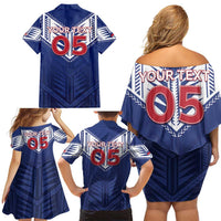 Super Toa Samoa Rugby Custom Family Matching Off Shoulder Short Dress and Hawaiian Shirt Warrior Spirit LT05 - Polynesian Pride