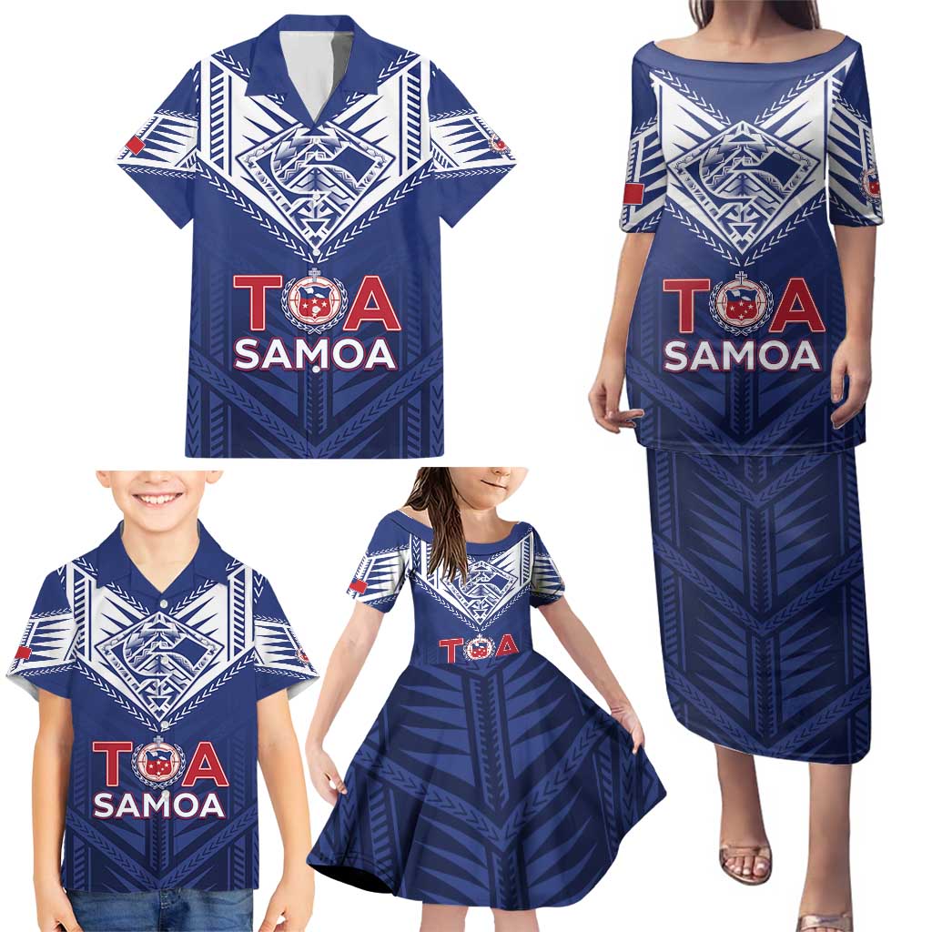 Super Toa Samoa Rugby Custom Family Matching Puletasi and Hawaiian Shirt Warrior Spirit LT05 - Polynesian Pride