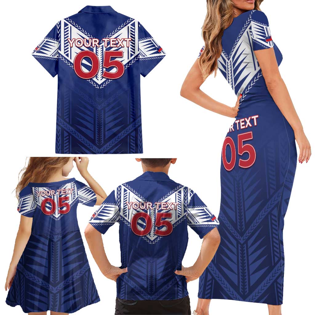 Super Toa Samoa Rugby Custom Family Matching Short Sleeve Bodycon Dress and Hawaiian Shirt Warrior Spirit LT05 - Polynesian Pride