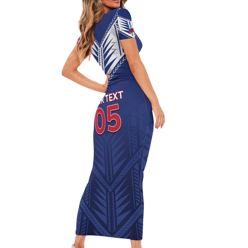Super Toa Samoa Rugby Custom Family Matching Short Sleeve Bodycon Dress and Hawaiian Shirt Warrior Spirit LT05 - Polynesian Pride