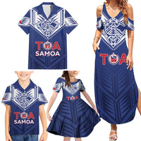 Super Toa Samoa Rugby Custom Family Matching Summer Maxi Dress and Hawaiian Shirt Warrior Spirit LT05 - Polynesian Pride