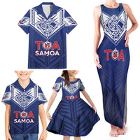 Super Toa Samoa Rugby Custom Family Matching Tank Maxi Dress and Hawaiian Shirt Warrior Spirit LT05 - Polynesian Pride