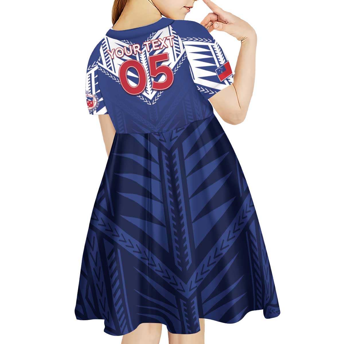 Super Toa Samoa Rugby Custom Kid Short Sleeve Dress Warrior Spirit LT05