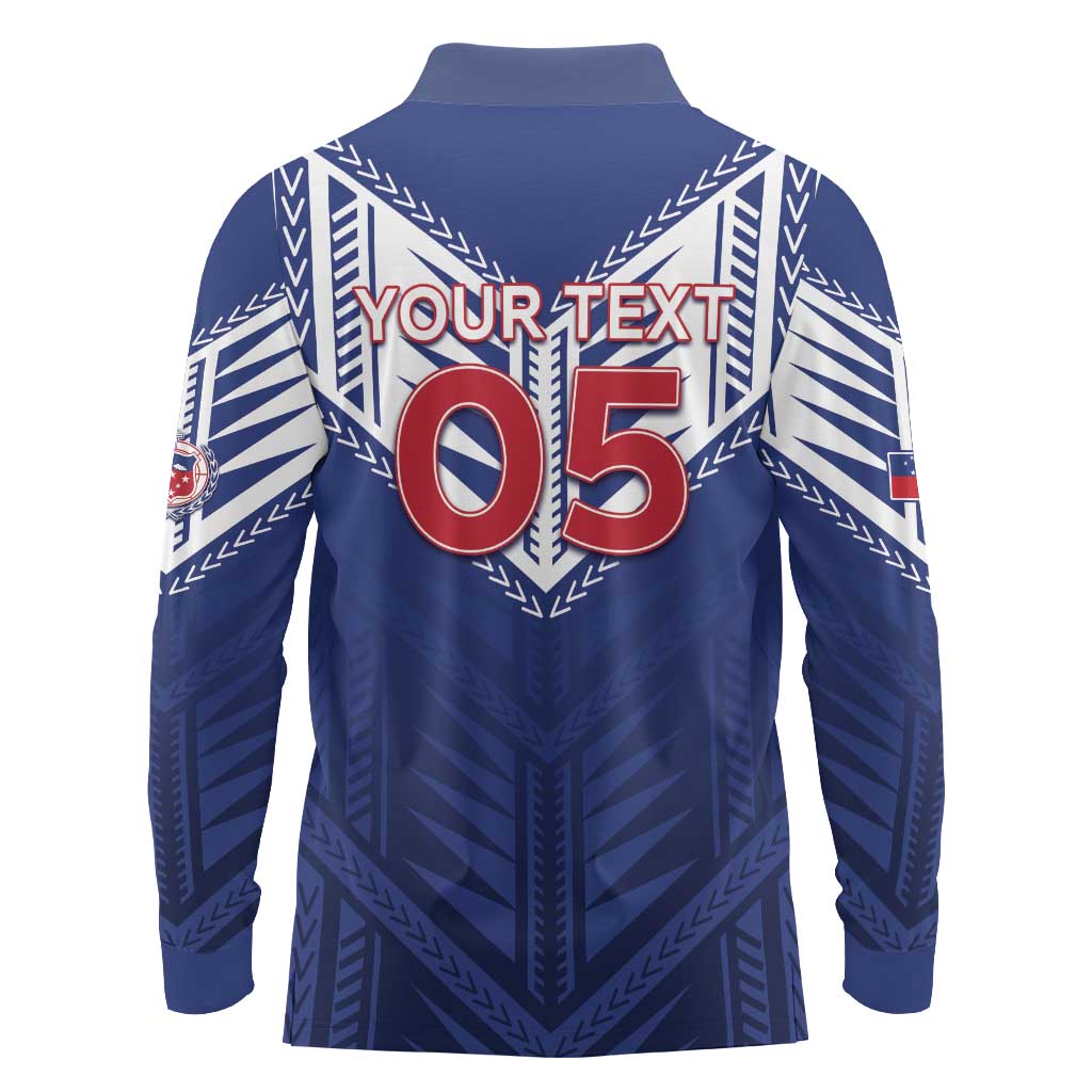 Super Toa Samoa Rugby Custom Long Sleeve Polo Shirt Warrior Spirit LT05 - Polynesian Pride
