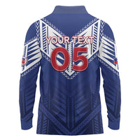 Super Toa Samoa Rugby Custom Long Sleeve Polo Shirt Warrior Spirit LT05 - Polynesian Pride