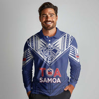 Super Toa Samoa Rugby Custom Long Sleeve Polo Shirt Warrior Spirit LT05 - Polynesian Pride