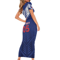 Super Toa Samoa Rugby Custom Short Sleeve Bodycon Dress Warrior Spirit LT05