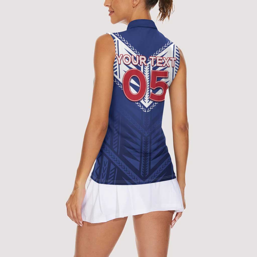 Super Toa Samoa Rugby Custom Women Sleeveless Polo Shirt Warrior Spirit LT05
