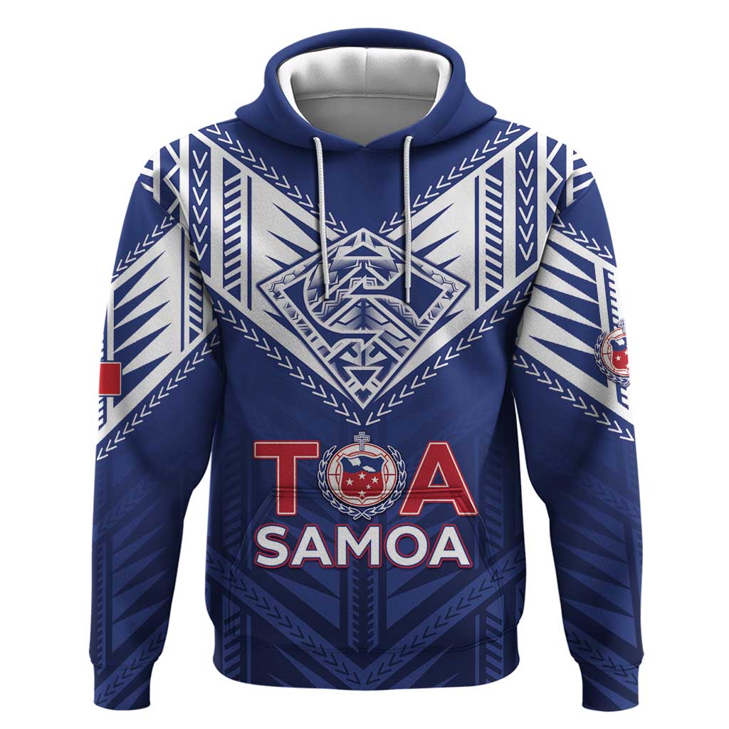 Super Toa Samoa Rugby Custom Zip Hoodie Warrior Spirit LT05