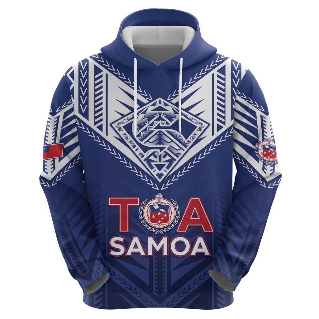 Super Toa Samoa Rugby Custom Zip Hoodie Warrior Spirit LT05