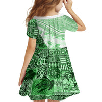 Hawaiian Tapa Family Matching Off Shoulder Maxi Dress and Hawaiian Shirt Traditional Vintage Pattern Green LT05 - Polynesian Pride