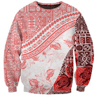 Hawaiian Tapa Sweatshirt Traditional Vintage Pattern Red LT05 Unisex Red - Polynesian Pride