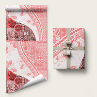 Hawaiian Tapa Wrapping Paper Traditional Vintage Pattern Red - Polynesian Pride