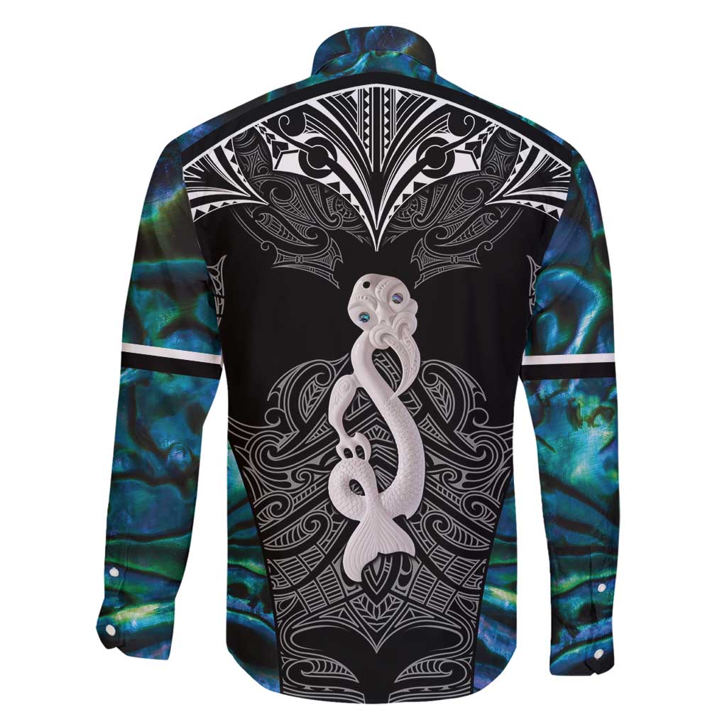 New Zealand Aotearoa Family Matching Off Shoulder Short Dress and Hawaiian Shirt Maori Taniwha Paua Shell LT05 - Polynesian Pride