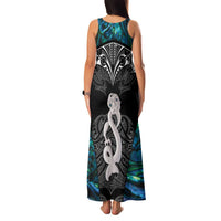 New Zealand Aotearoa Family Matching Tank Maxi Dress and Hawaiian Shirt Maori Taniwha Paua Shell LT05 - Polynesian Pride
