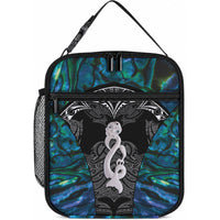 New Zealand Aotearoa Lunch Bag Maori Taniwha Paua Shell LT05 10.2 × 8.3 × 4.3 inch Black - Polynesian Pride