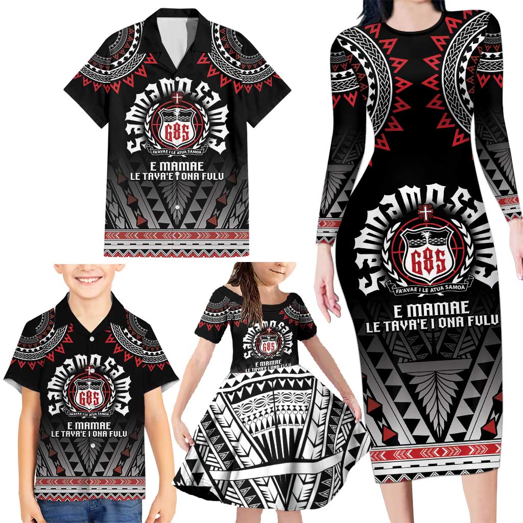 Personalised Samoa Black Saturday Family Matching Long Sleeve Bodycon Dress and Hawaiian Shirt Samoa For Samoans LT05 - Polynesian Pride
