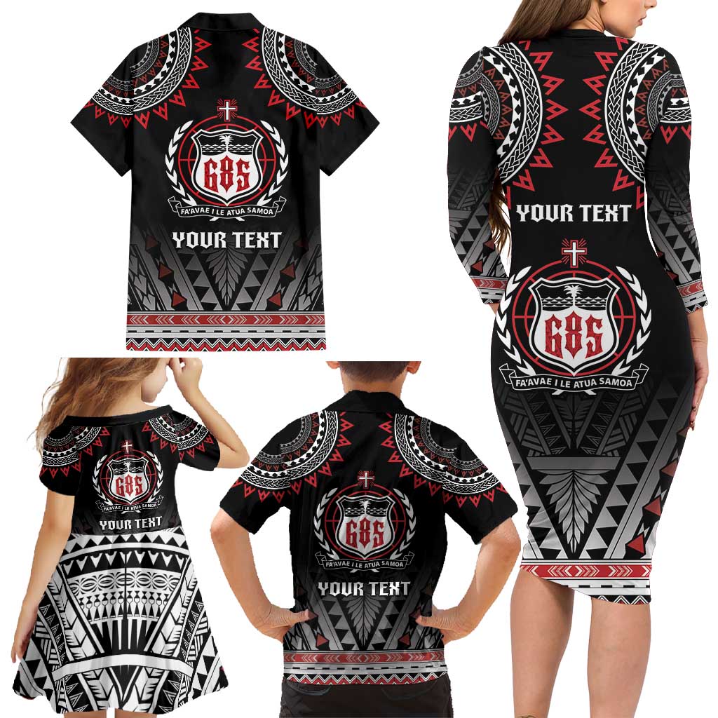 Personalised Samoa Black Saturday Family Matching Long Sleeve Bodycon Dress and Hawaiian Shirt Samoa For Samoans LT05 - Polynesian Pride