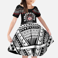 Personalised Samoa Black Saturday Family Matching Mermaid Dress and Hawaiian Shirt Samoa For Samoans LT05 Daughter's Dress Black - Polynesian Pride