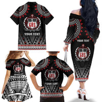 Personalised Samoa Black Saturday Family Matching Off The Shoulder Long Sleeve Dress and Hawaiian Shirt Samoa For Samoans LT05 - Polynesian Pride