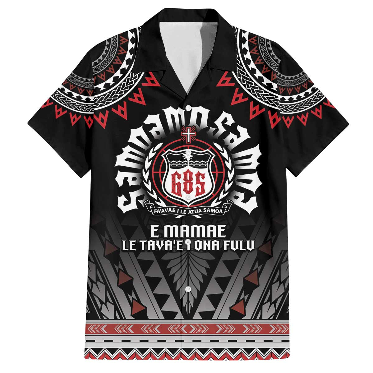 Personalised Samoa Black Saturday Family Matching Off The Shoulder Long Sleeve Dress and Hawaiian Shirt Samoa For Samoans LT05 Dad's Shirt - Short Sleeve Black - Polynesian Pride