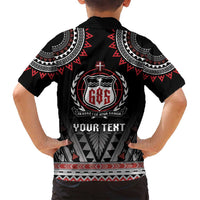 Personalised Samoa Black Saturday Family Matching Off Shoulder Short Dress and Hawaiian Shirt Samoa For Samoans