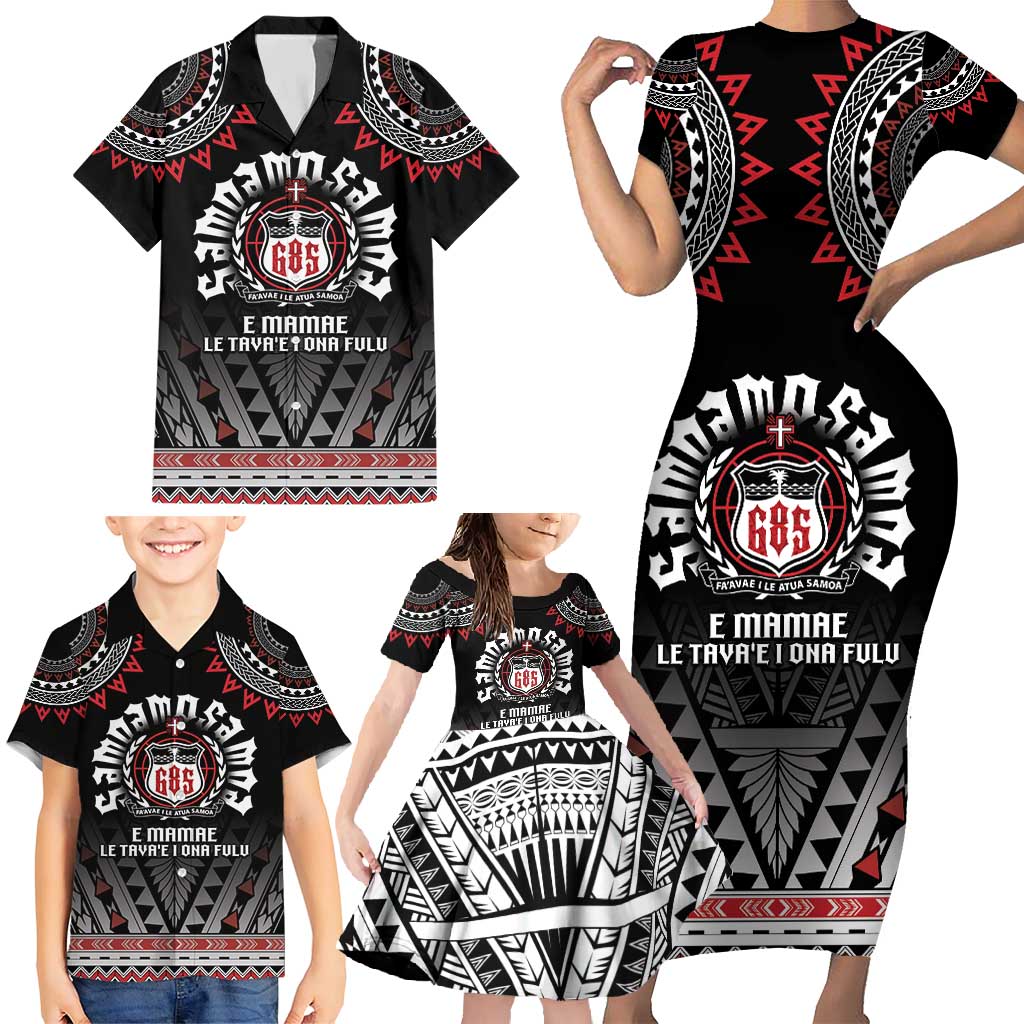 Personalised Samoa Black Saturday Family Matching Short Sleeve Bodycon Dress and Hawaiian Shirt Samoa For Samoans LT05 - Polynesian Pride