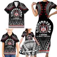 Personalised Samoa Black Saturday Family Matching Short Sleeve Bodycon Dress and Hawaiian Shirt Samoa For Samoans LT05 - Polynesian Pride