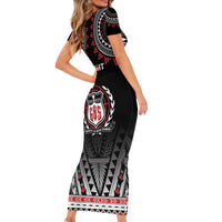 Personalised Samoa Black Saturday Family Matching Short Sleeve Bodycon Dress and Hawaiian Shirt Samoa For Samoans LT05 - Polynesian Pride