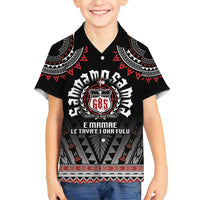 Personalised Samoa Black Saturday Family Matching Short Sleeve Bodycon Dress and Hawaiian Shirt Samoa For Samoans LT05 Son's Shirt Black - Polynesian Pride
