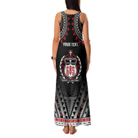 Personalised Samoa Black Saturday Family Matching Tank Maxi Dress and Hawaiian Shirt Samoa For Samoans