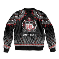 Personalised Samoa Black Saturday Sleeve Zip Bomber Jacket Samoa For Samoans