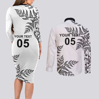 Custom New Zealand Football Couples Matching Long Sleeve Bodycon Dress and Long Sleeve Button Shirt Aotearoa Pride LT05 - Polynesian Pride
