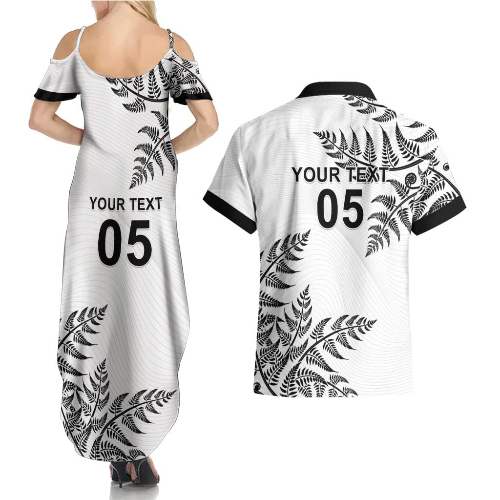 Custom New Zealand Football Couples Matching Summer Maxi Dress and Hawaiian Shirt Aotearoa Pride LT05 - Polynesian Pride