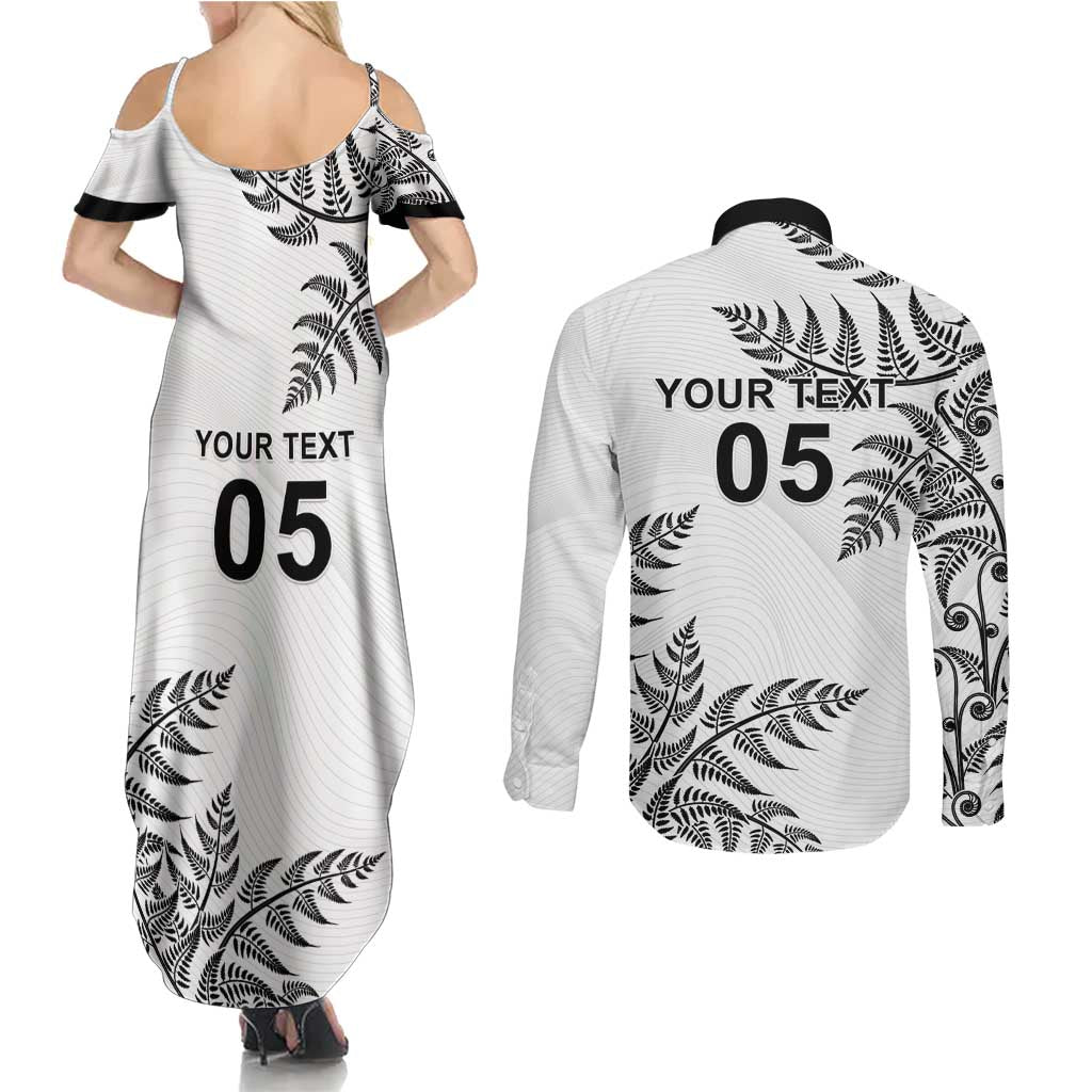 Custom New Zealand Football Couples Matching Summer Maxi Dress and Long Sleeve Button Shirt Aotearoa Pride LT05 - Polynesian Pride