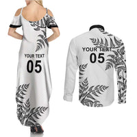 Custom New Zealand Football Couples Matching Summer Maxi Dress and Long Sleeve Button Shirt Aotearoa Pride LT05 - Polynesian Pride