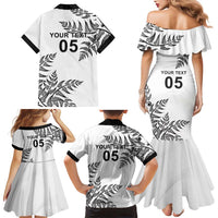 Custom New Zealand Football Family Matching Mermaid Dress and Hawaiian Shirt Aotearoa Pride LT05 - Polynesian Pride