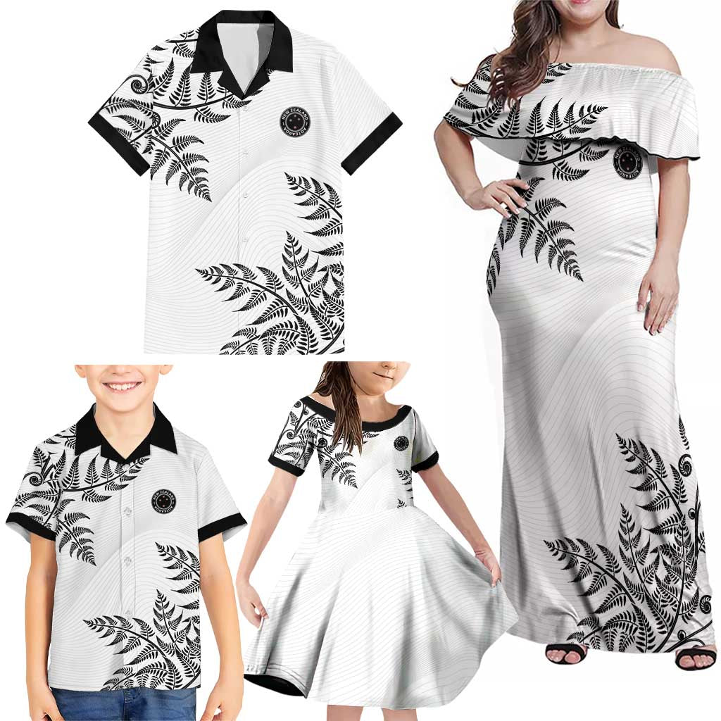 Custom New Zealand Football Family Matching Off Shoulder Maxi Dress and Hawaiian Shirt Aotearoa Pride LT05 - Polynesian Pride