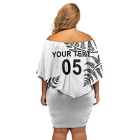 Custom New Zealand Football Family Matching Off Shoulder Short Dress and Hawaiian Shirt Aotearoa Pride LT05 - Polynesian Pride