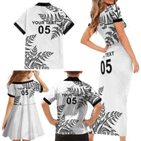 Custom New Zealand Football Family Matching Short Sleeve Bodycon Dress and Hawaiian Shirt Aotearoa Pride LT05 - Polynesian Pride