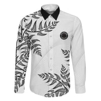 Custom New Zealand Football Family Matching Summer Maxi Dress and Hawaiian Shirt Aotearoa Pride LT05 Dad's Shirt - Long Sleeve White - Polynesian Pride