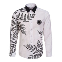 Custom New Zealand Football Long Sleeve Button Shirt Aotearoa Pride - Polynesian Pride