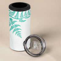 Custom New Zealand Football 4 in 1 Can Cooler Tumbler Aotearoa Pride Aqua Version LT05 - Polynesian Pride