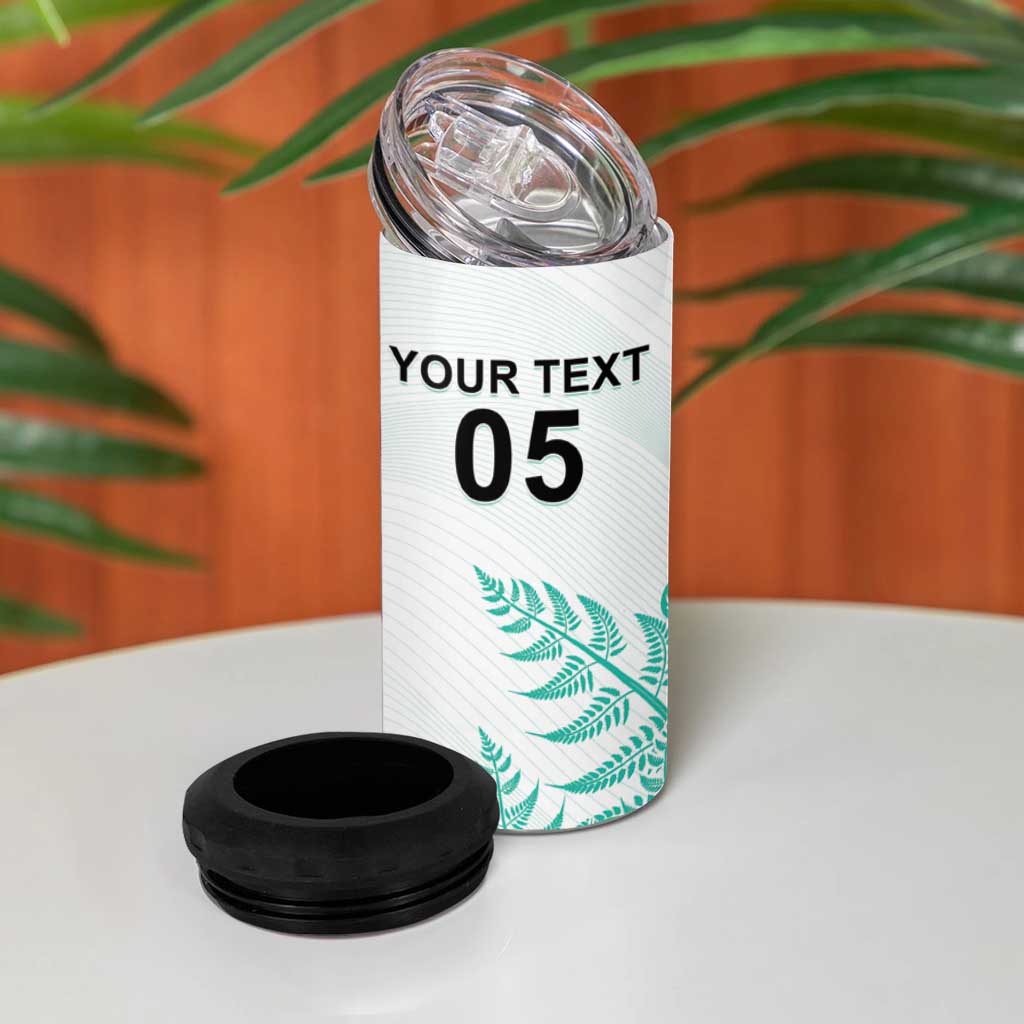 Custom New Zealand Football 4 in 1 Can Cooler Tumbler Aotearoa Pride Aqua Version LT05 - Polynesian Pride