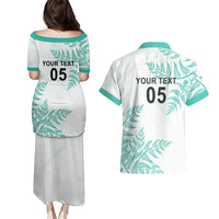 Custom New Zealand Football Couples Matching Puletasi and Hawaiian Shirt Aotearoa Pride Aqua Version LT05 - Polynesian Pride