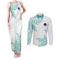 Custom New Zealand Football Couples Matching Tank Maxi Dress and Long Sleeve Button Shirt Aotearoa Pride Aqua Version LT05 Aqua - Polynesian Pride