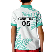 Custom New Zealand Football Kid Polo Shirt Aotearoa Pride Aqua Version LT05 - Polynesian Pride