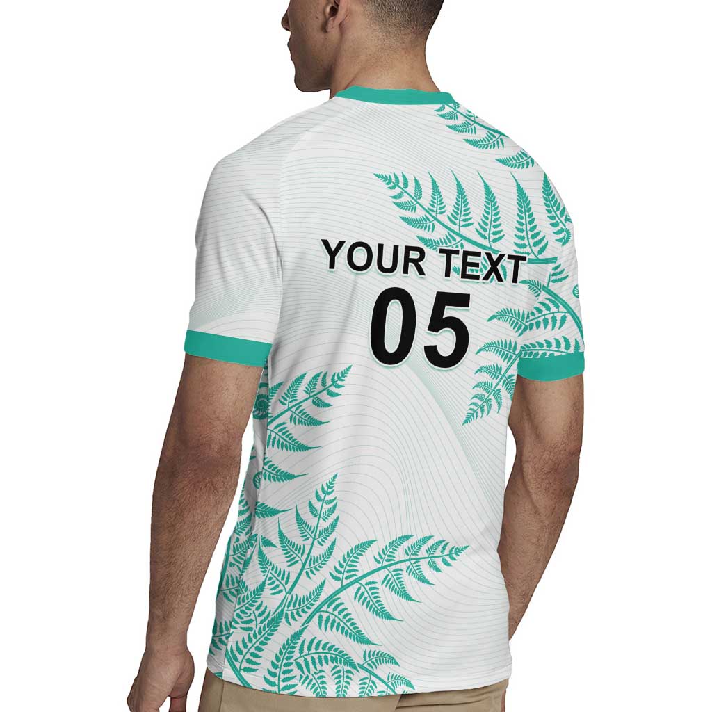Custom New Zealand Football Rugby Jersey Aotearoa Pride Aqua Version - Polynesian Pride